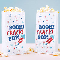 Firecracker popcorn bags Boom Crack Pop patriotic treat bags