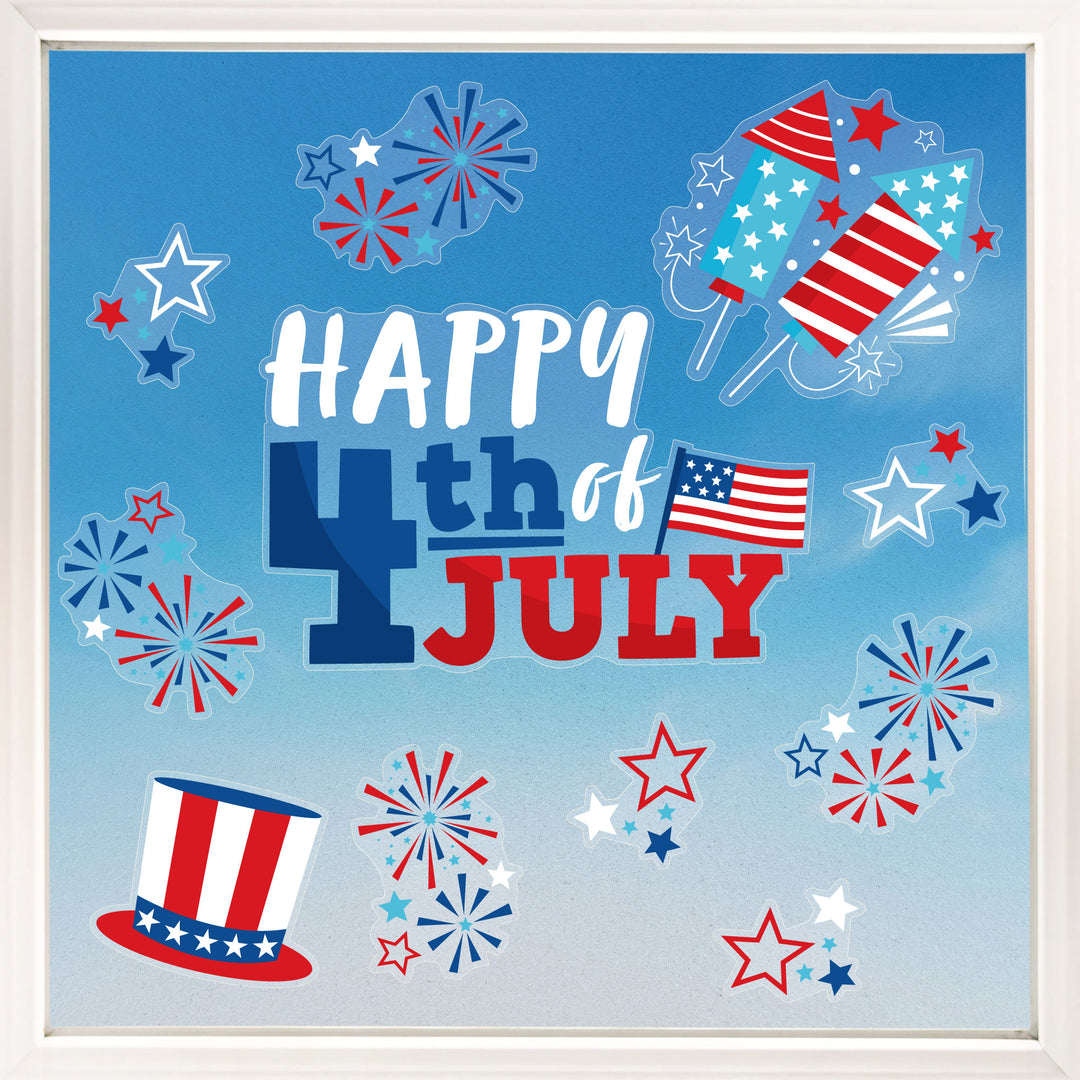 4th of July window clings firecracker patriotic decorations