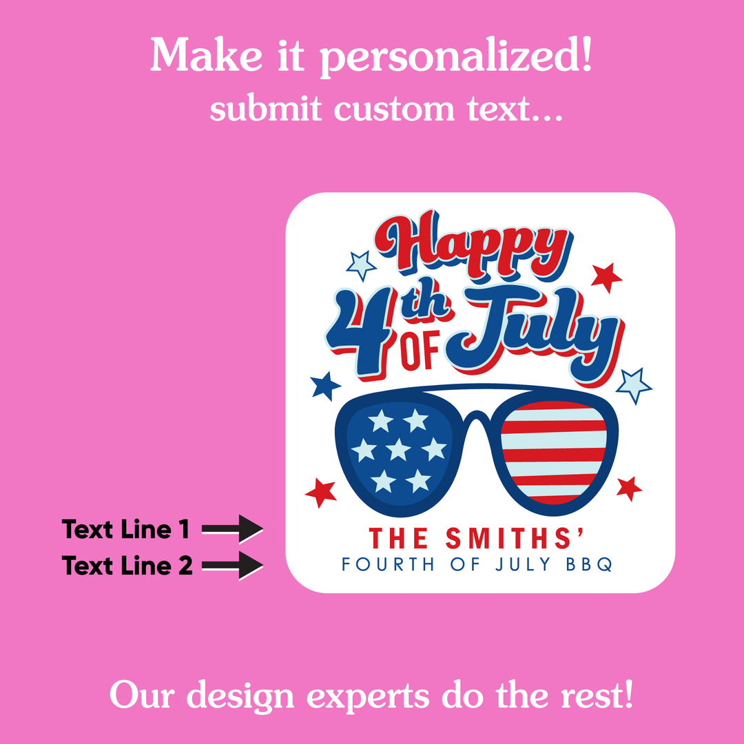 Custom Text 4th of July Tattoos - 12 Ct