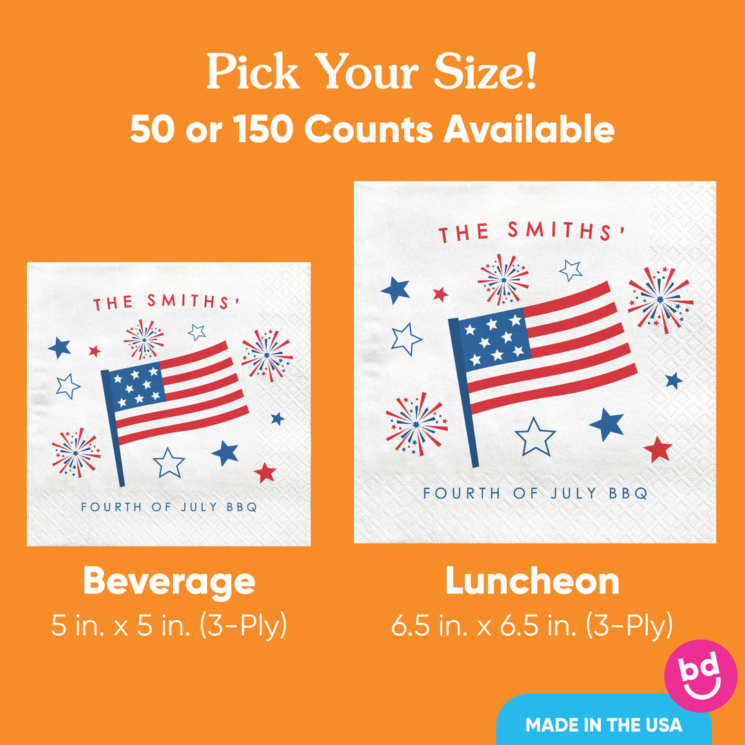 Custom Text - 4th Of July Napkins