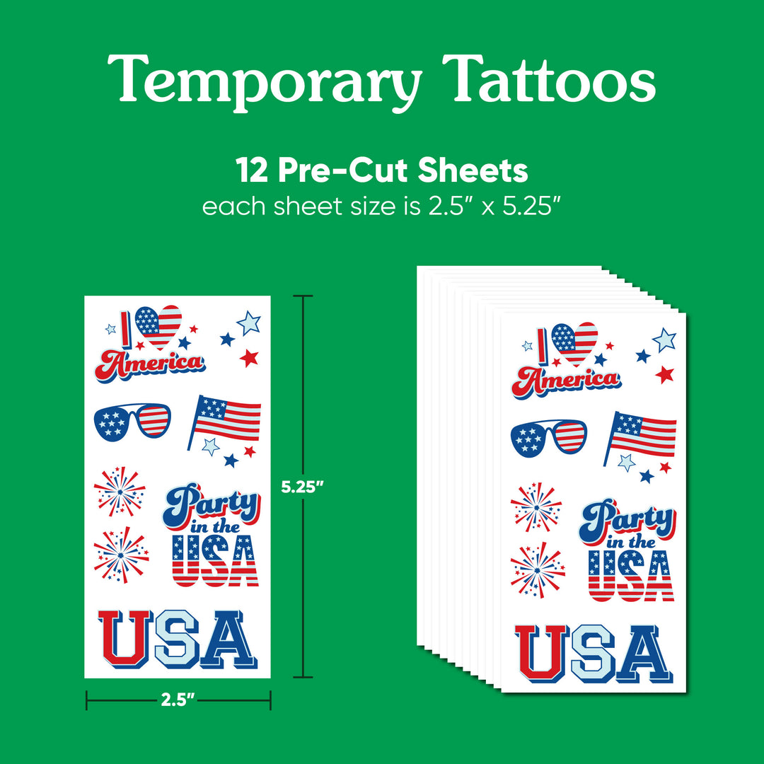 4th of July Temporary Tattoos - 96 Ct