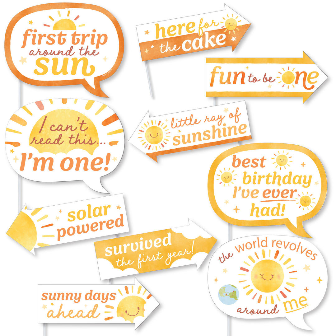 First Trip Around the Sun Funny Photo Props - 10 Ct
