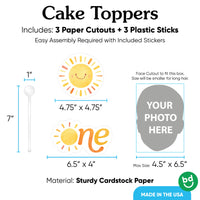 Custom Face First Trip Around the Sun Cake Topper - 3 Pc