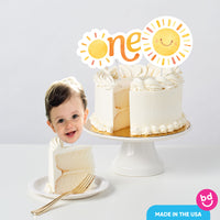 Custom Face First Trip Around the Sun Cake Topper - 3 Pc