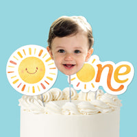 Custom Face First Trip Around the Sun Cake Topper - 3 Pc