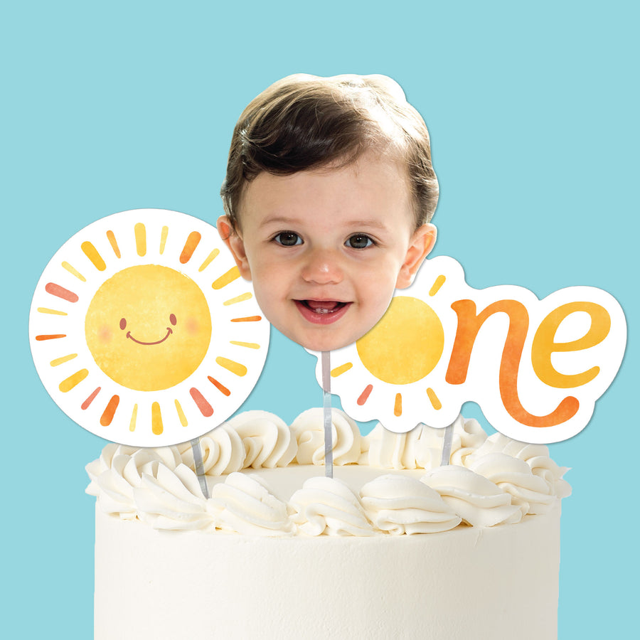 Custom Face First Trip Around the Sun Cake Topper - 3 Pc