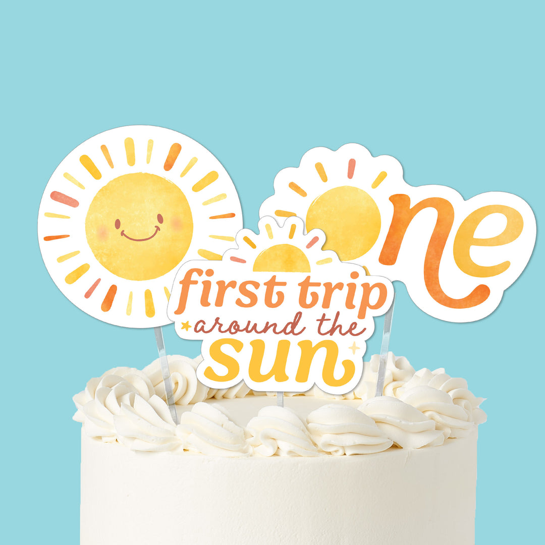 First Trip Around the Sun Cake Topper - 3 Pc