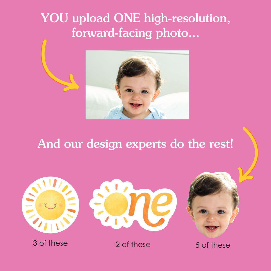 Custom Face Yard Signs - First Trip Around the Sun - 10 Pc