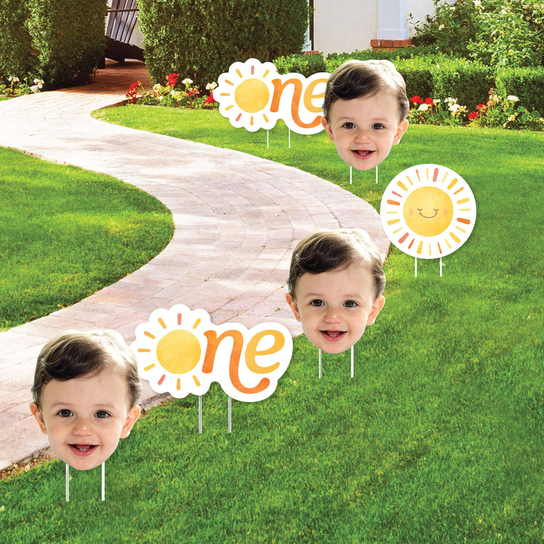 Custom Face Yard Signs - First Trip Around the Sun - 10 Pc