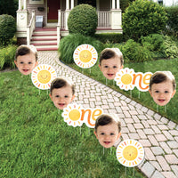Custom Face Yard Signs - First Trip Around the Sun - 10 Pc