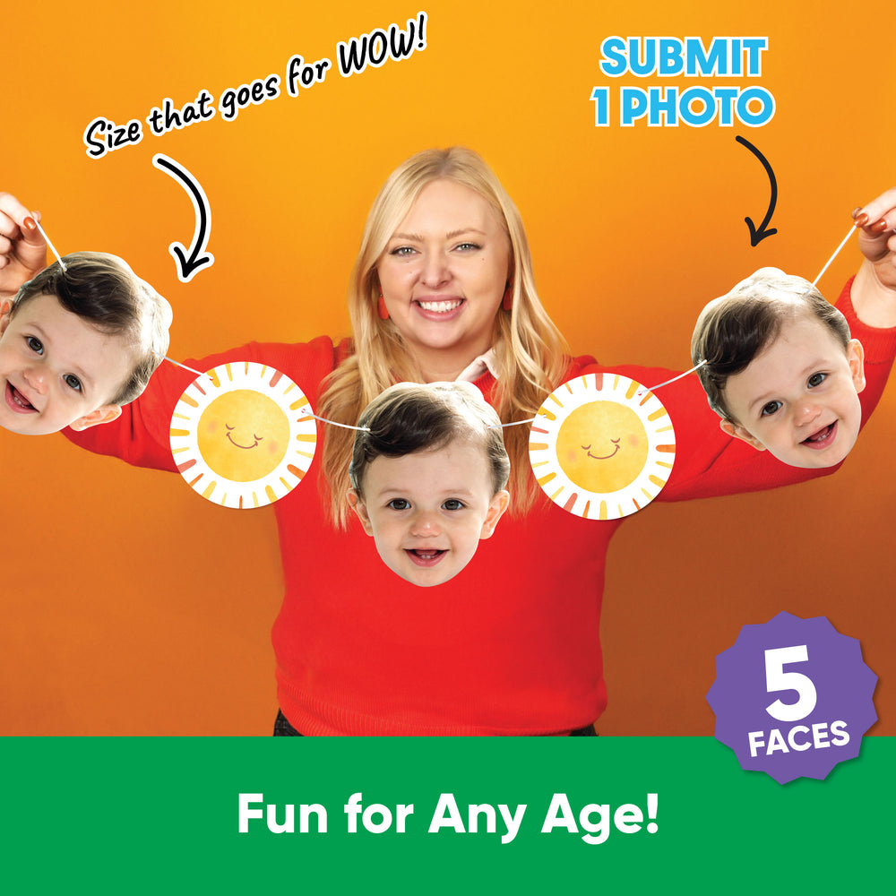 Custom Face Garland Banner - First Trip Around the Sun