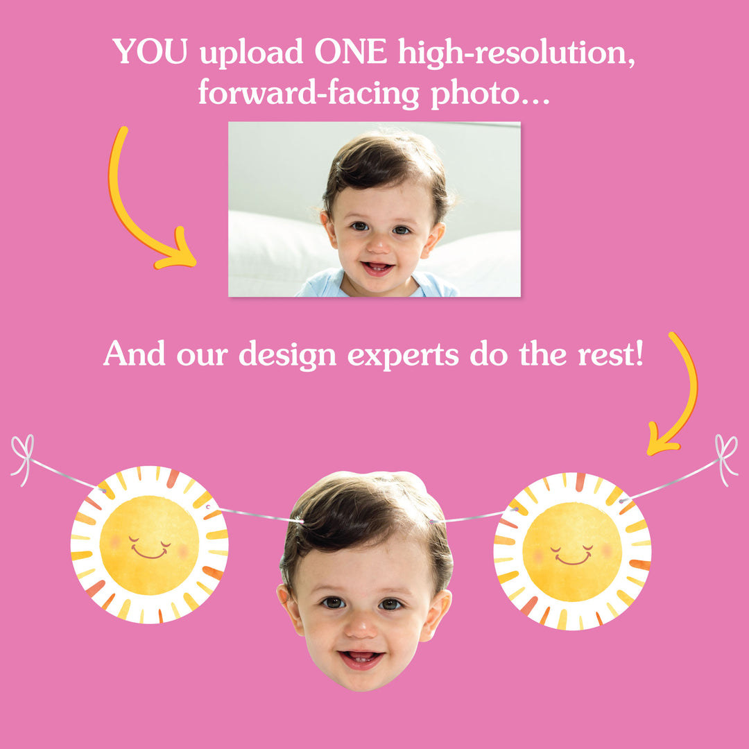 Custom Face Garland Banner - First Trip Around the Sun