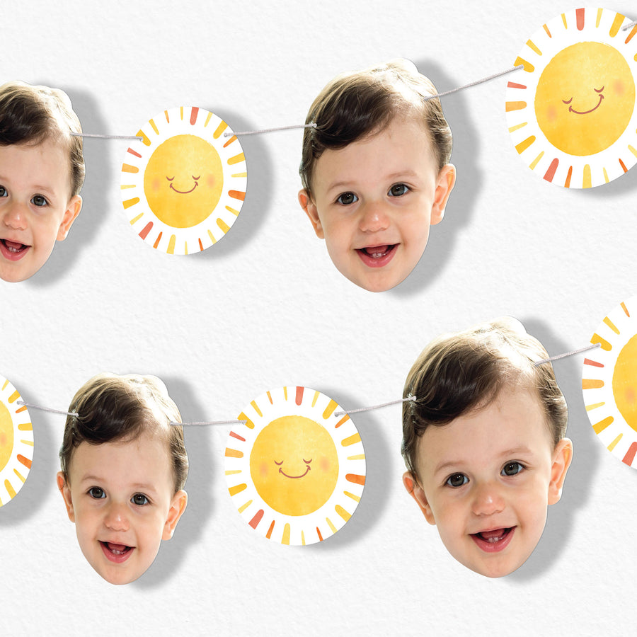Custom Face Garland Banner - First Trip Around the Sun