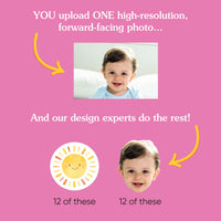Custom Face Treat Decor - First Trip Around the Sun - 24 Ct