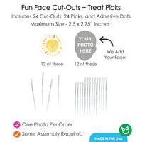 Custom Face Treat Decor - First Trip Around the Sun - 24 Ct