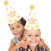 First Trip Around the Sun Cone Party Hats - Set of 8 (Standard Size)