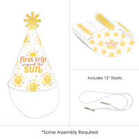 First Trip Around the Sun Cone Party Hats - Set of 8 (Standard Size)