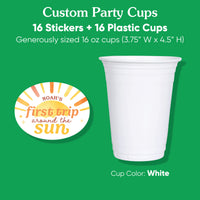 Custom Text Party Cups - First Trip Around the Sun - 16 Ct