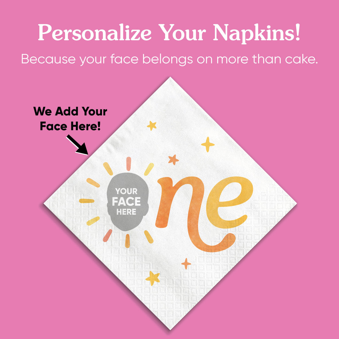 Custom Face Napkins - First Trip Around the Sun