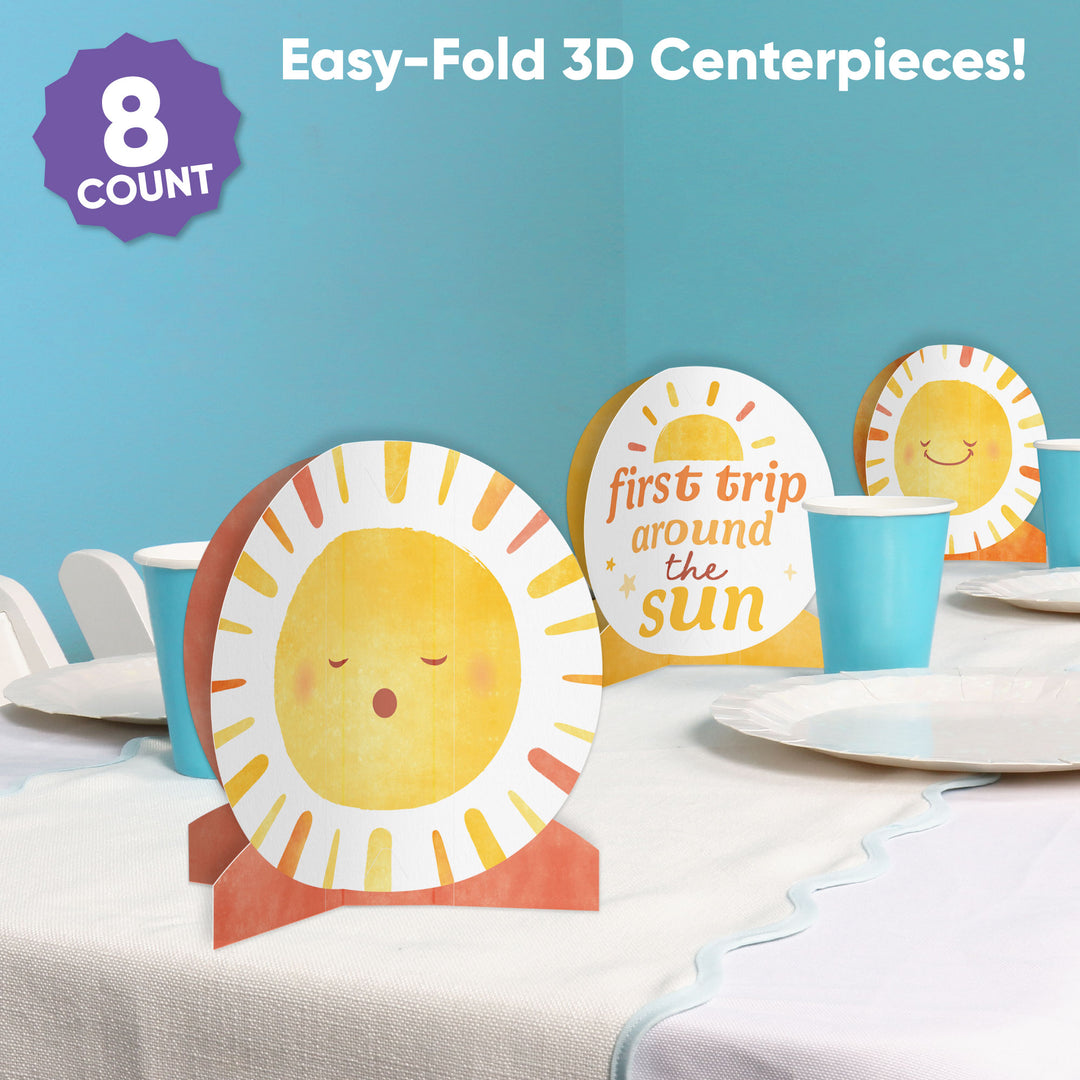 First Trip Around the Sun 3D Centerpieces - 8 Ct