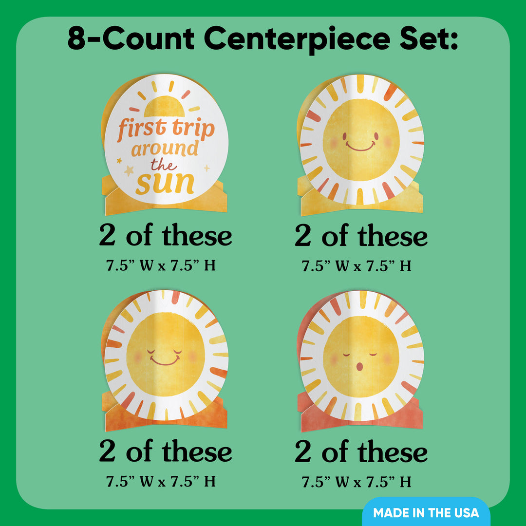 First Trip Around the Sun 3D Centerpieces - 8 Ct