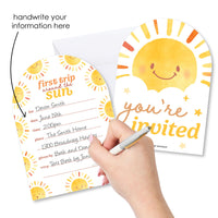 First Trip Around the Sun Shaped Fill-In Invitations - 12 Ct