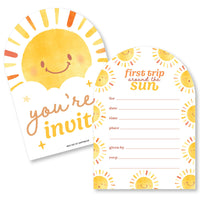 First Trip Around the Sun Shaped Fill-In Invitations - 12 Ct