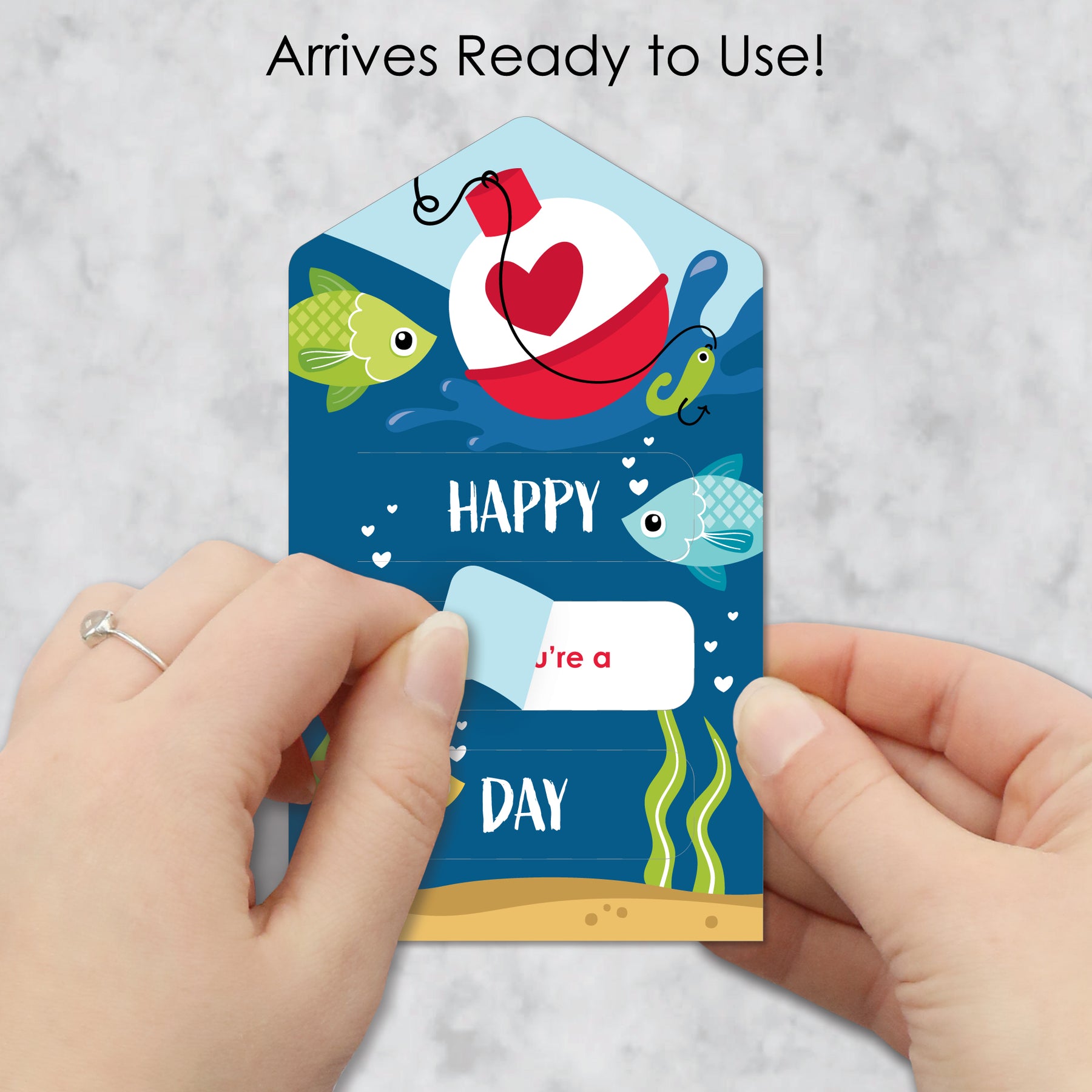 Let's Go Fishing - Fish Cards for Kids - Happy Valentine’s Day Pull ...