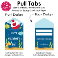 Let's Go Fishing - Fish Cards for Kids - Happy Valentine’s Day Pull Tabs - Set of 12