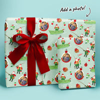Custom Photo Wrapping Paper - Fishing Santa