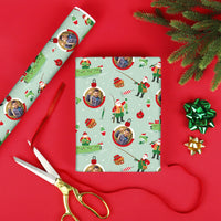 Custom Photo Wrapping Paper - Fishing Santa