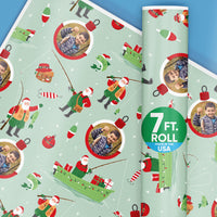 Custom Photo Wrapping Paper - Fishing Santa