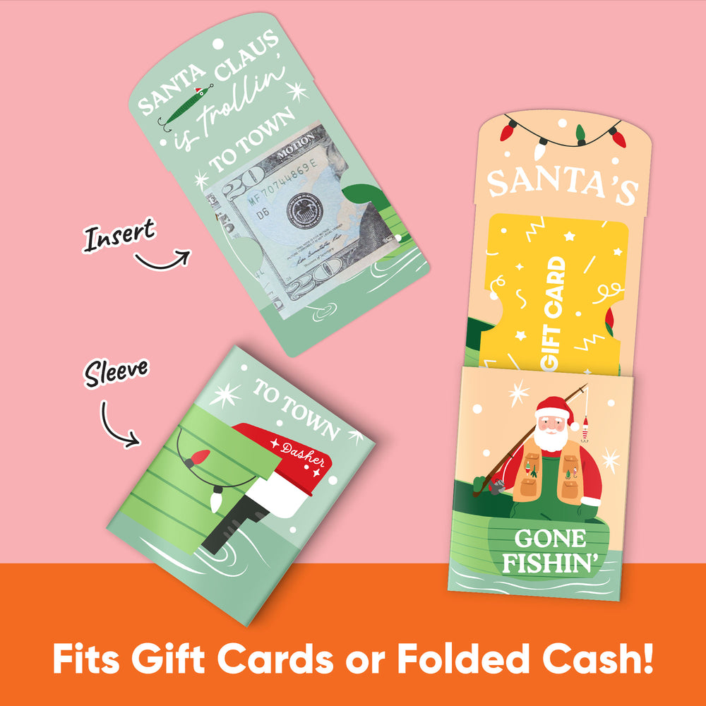 Fishing Santa Nifty Gifty Card Holders - 8 Ct