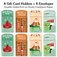 Fishing Santa Nifty Gifty Card Holders - 8 Ct