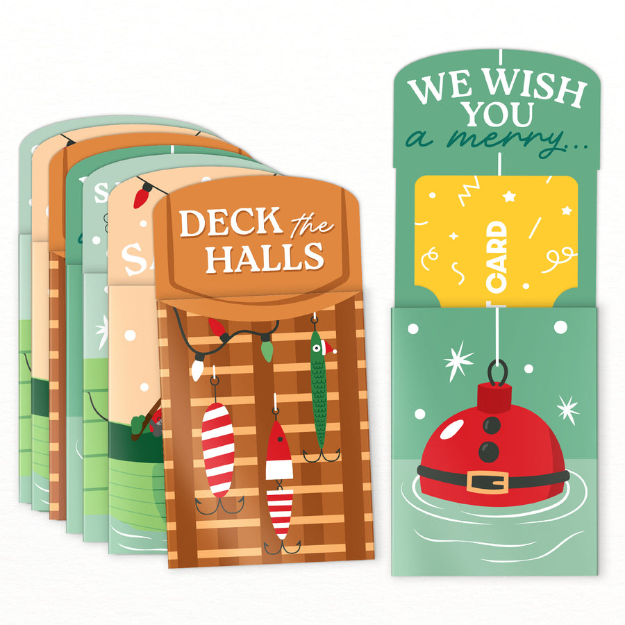 Fishing Santa Nifty Gifty Card Holders - 8 Ct