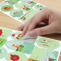 Fishing Santa To and From Stickers - 12 Sheets