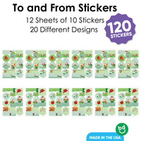 Fishing Santa To and From Stickers - 12 Sheets