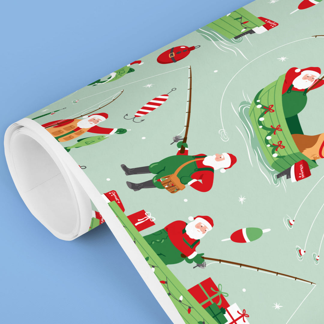 Fishing Santa - Wrapping Paper