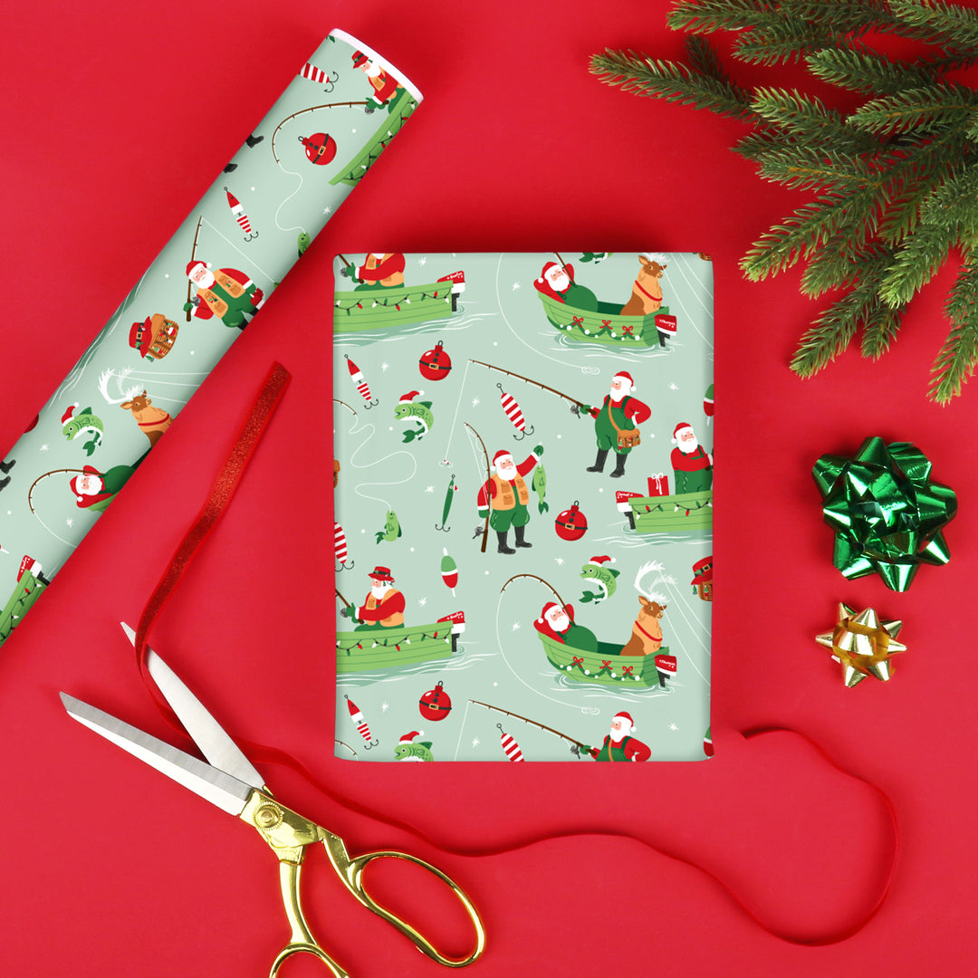 Fishing Santa - Wrapping Paper