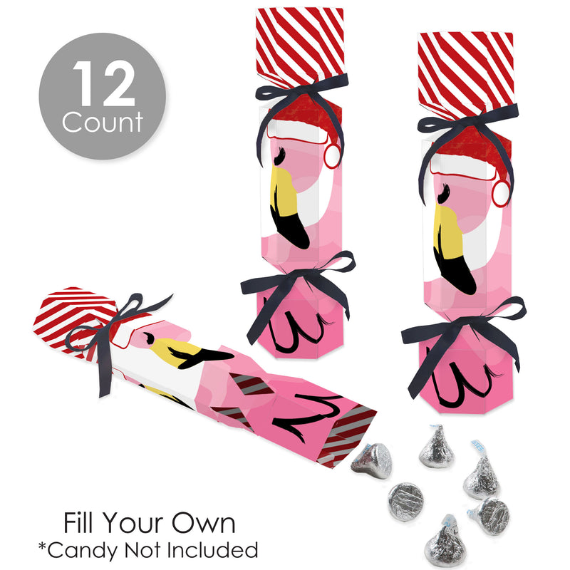 Flamingle Bells - No Snap Tropical Christmas Party Table Favors - DIY Cracker Boxes - Set of 12