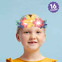 Paper Flower Crown Headbands - 16 Ct