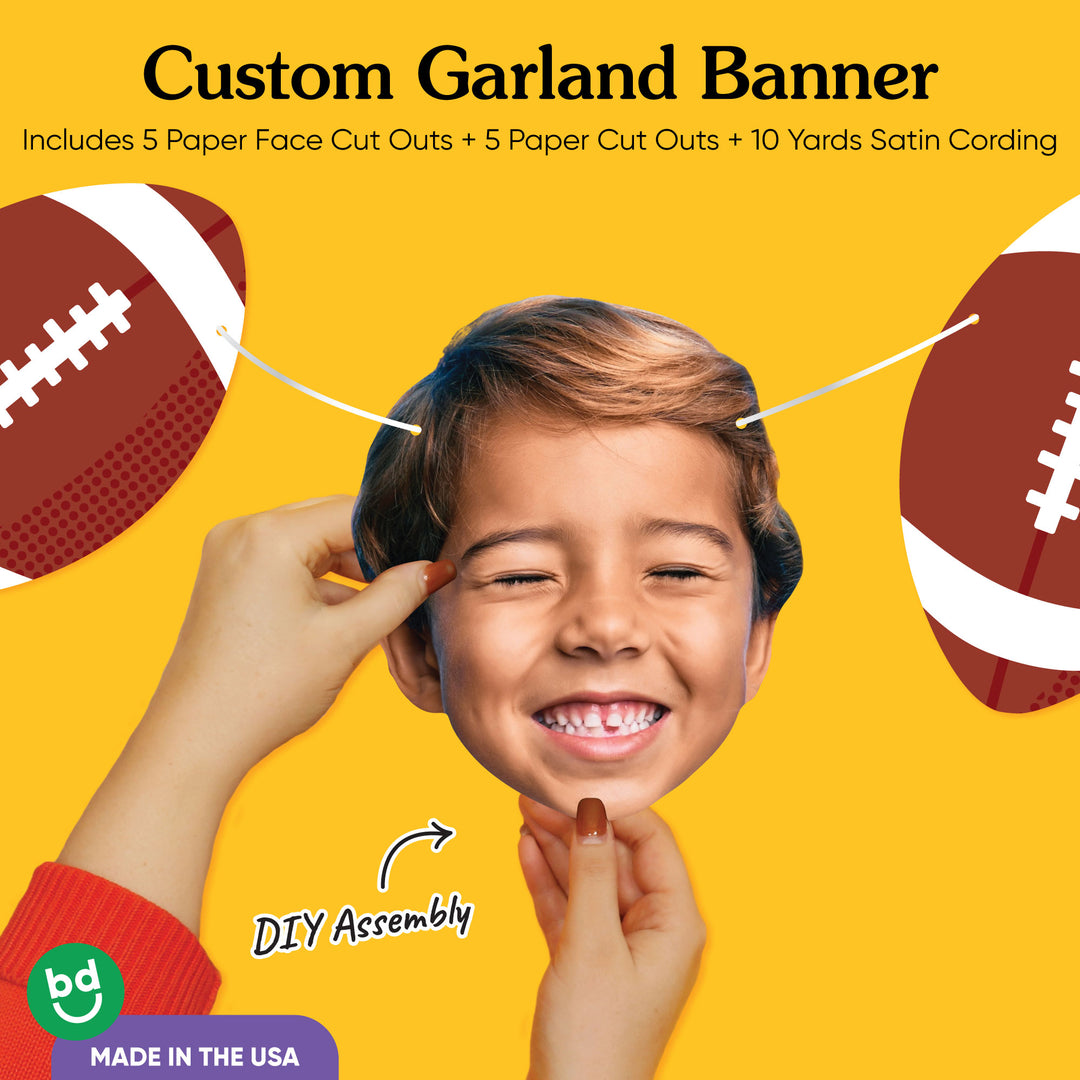 Custom Face Football Garland Banner