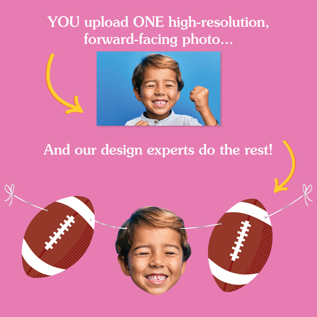 Custom Face Football Garland Banner