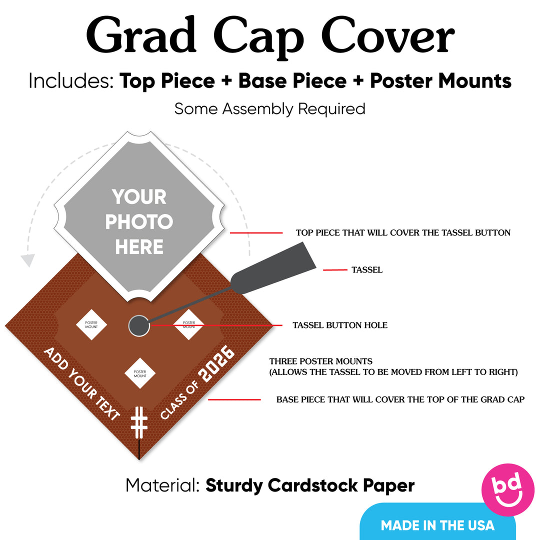 Graduation cap cover kit with mounting hardware
