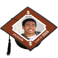 Football personalized graduation cap cover Class of 2026