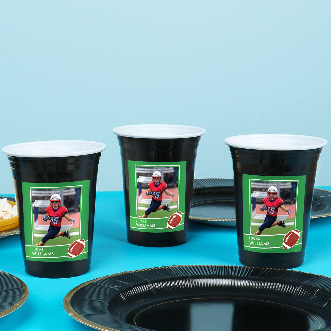 Custom Photo Party Cups - Football - 16 Ct