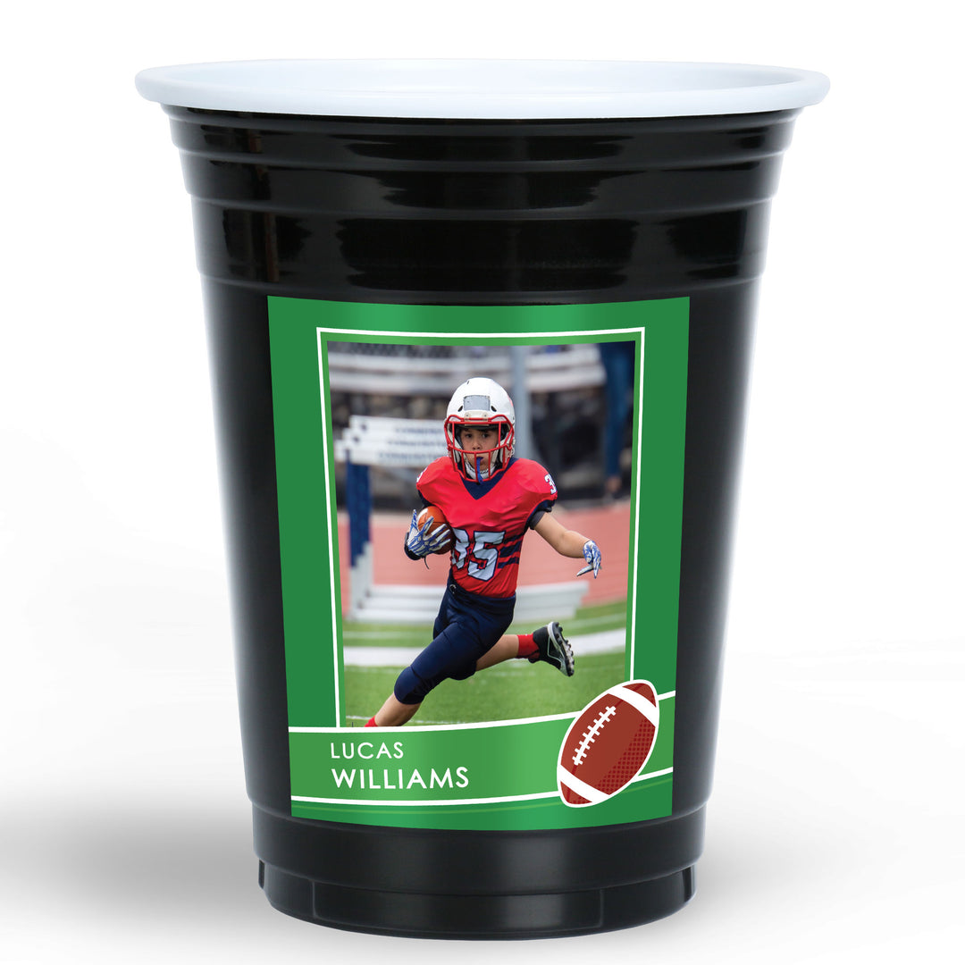 Custom Photo Party Cups - Football - 16 Ct