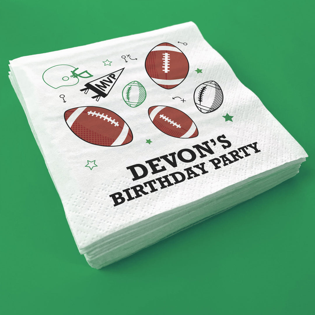Custom Text Napkins - Football