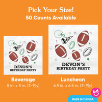 Custom Text Napkins - Football
