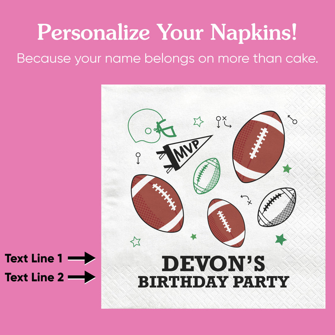 Custom Text Napkins - Football